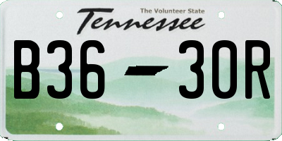 TN license plate B3630R