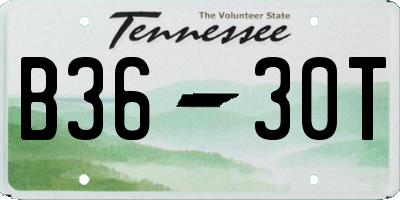 TN license plate B3630T
