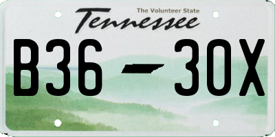 TN license plate B3630X