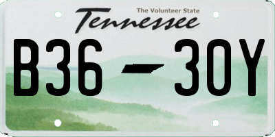 TN license plate B3630Y