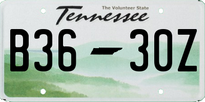TN license plate B3630Z
