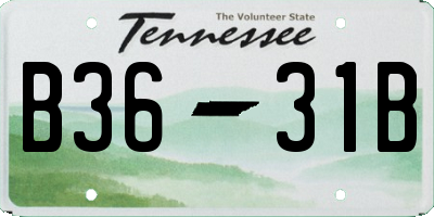TN license plate B3631B