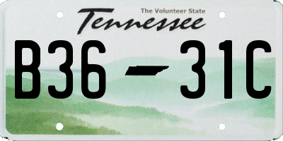 TN license plate B3631C