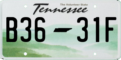 TN license plate B3631F