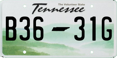 TN license plate B3631G