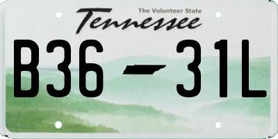TN license plate B3631L