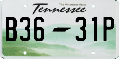 TN license plate B3631P