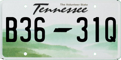 TN license plate B3631Q