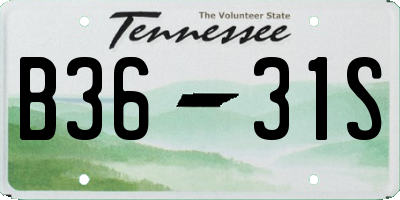 TN license plate B3631S