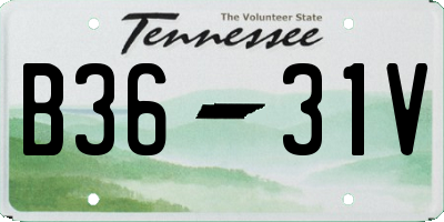 TN license plate B3631V
