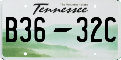 TN license plate B3632C