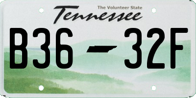 TN license plate B3632F