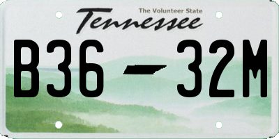 TN license plate B3632M