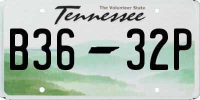TN license plate B3632P
