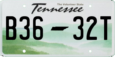 TN license plate B3632T