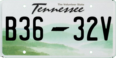 TN license plate B3632V