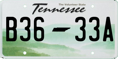 TN license plate B3633A