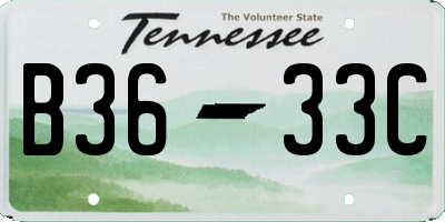 TN license plate B3633C
