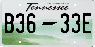 TN license plate B3633E