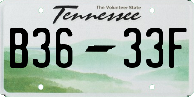 TN license plate B3633F