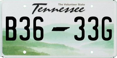 TN license plate B3633G