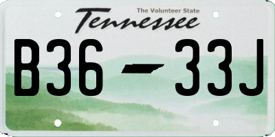 TN license plate B3633J