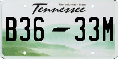 TN license plate B3633M