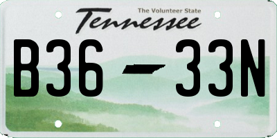 TN license plate B3633N