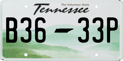 TN license plate B3633P