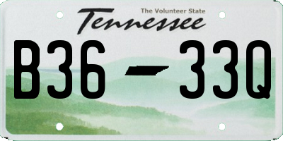 TN license plate B3633Q