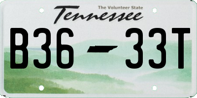 TN license plate B3633T