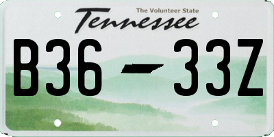 TN license plate B3633Z