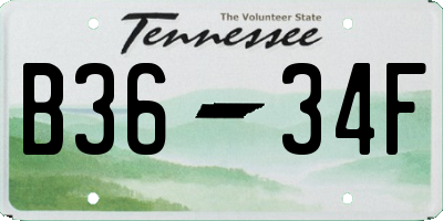 TN license plate B3634F