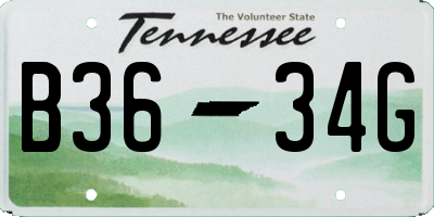 TN license plate B3634G