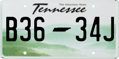 TN license plate B3634J