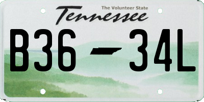 TN license plate B3634L