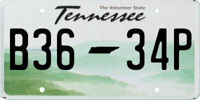 TN license plate B3634P