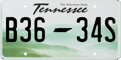TN license plate B3634S