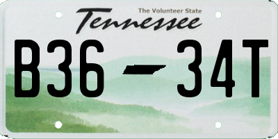 TN license plate B3634T