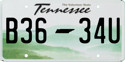 TN license plate B3634U