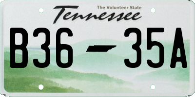 TN license plate B3635A