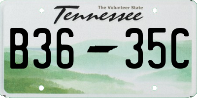 TN license plate B3635C