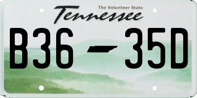 TN license plate B3635D