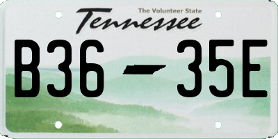 TN license plate B3635E