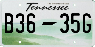 TN license plate B3635G