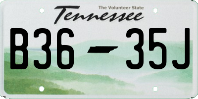 TN license plate B3635J