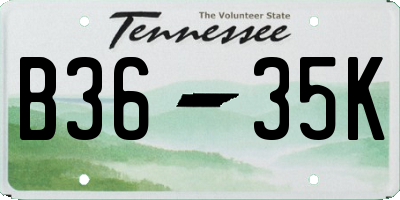TN license plate B3635K
