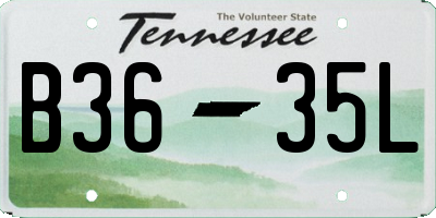 TN license plate B3635L