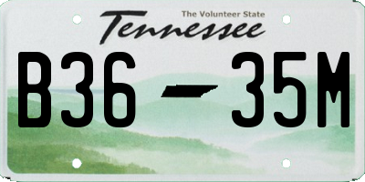 TN license plate B3635M