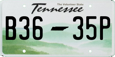 TN license plate B3635P